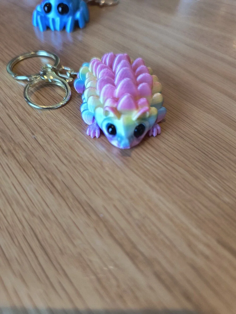 Rainbow Pink Hedgehog Keychain Toy for Small Pets Accessories